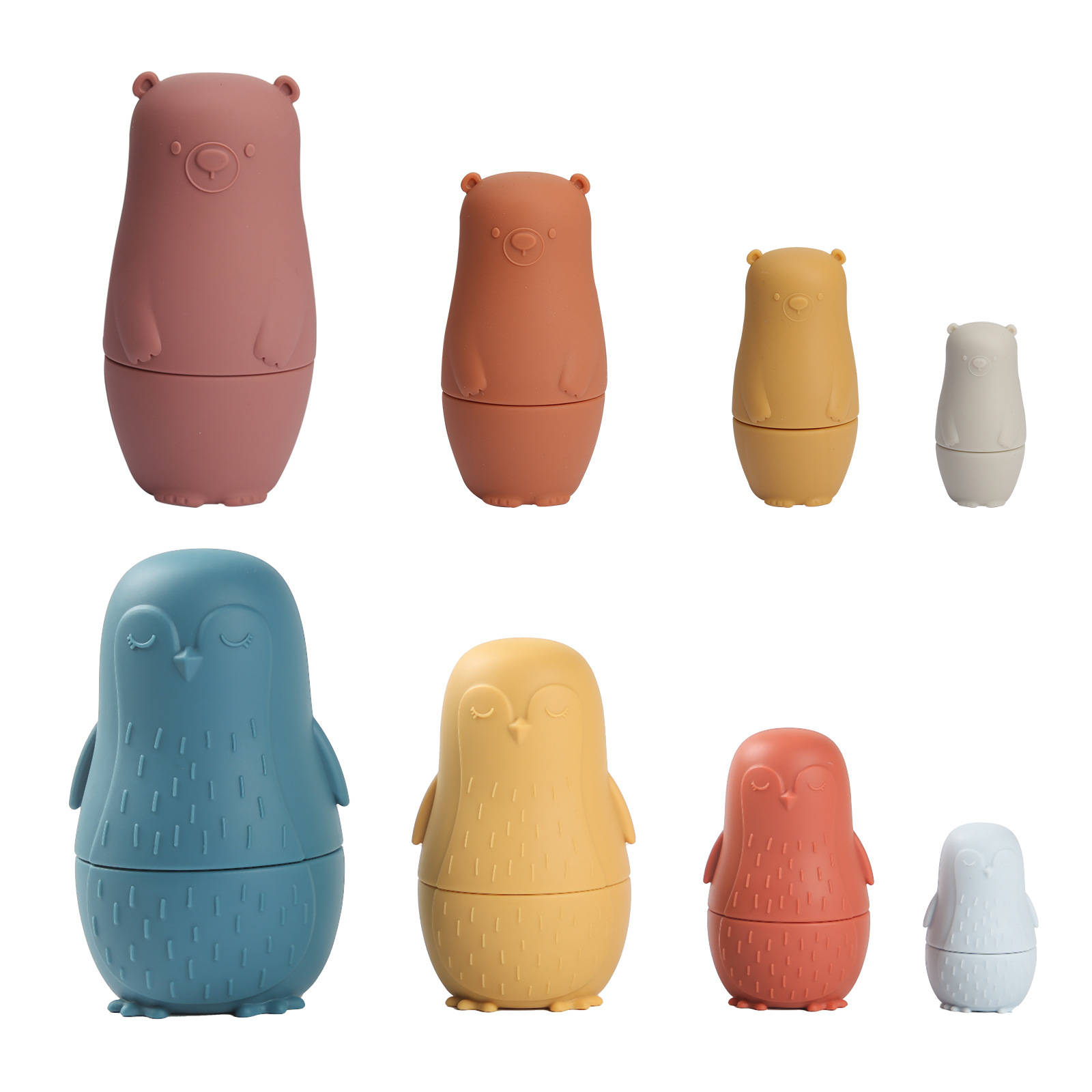 Boneka Matryoshka Boneka Lembut Teether Silikon