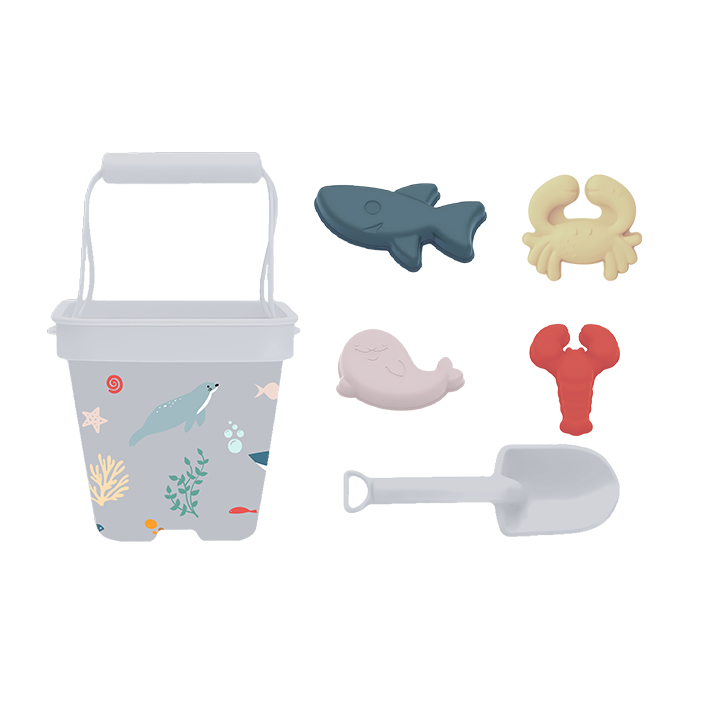 summer portable silicone beach toys bucket