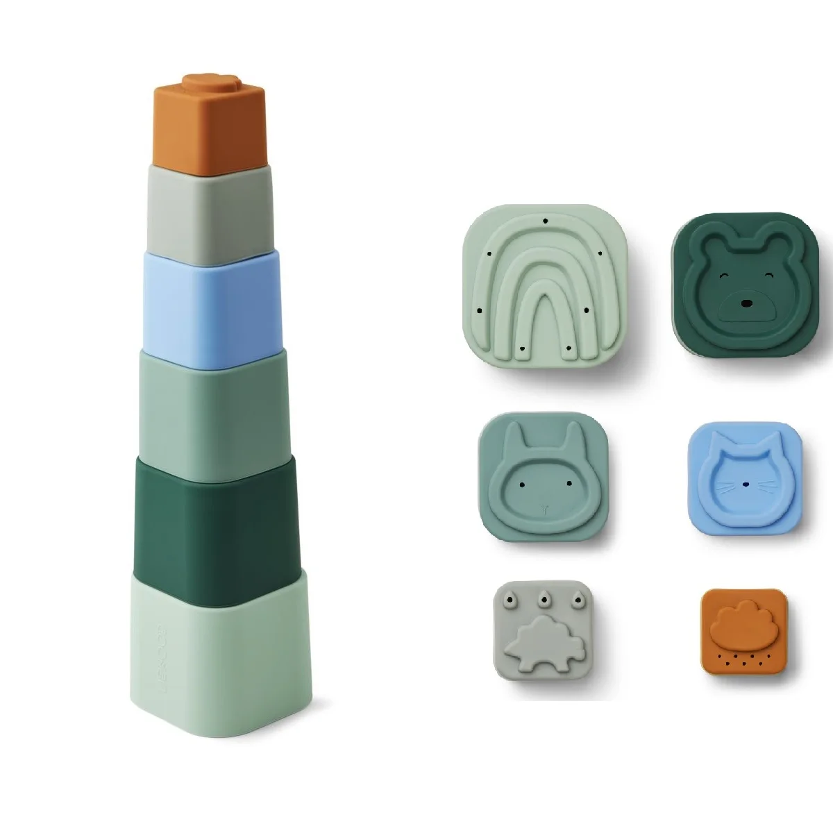 silicone educational block baby toys