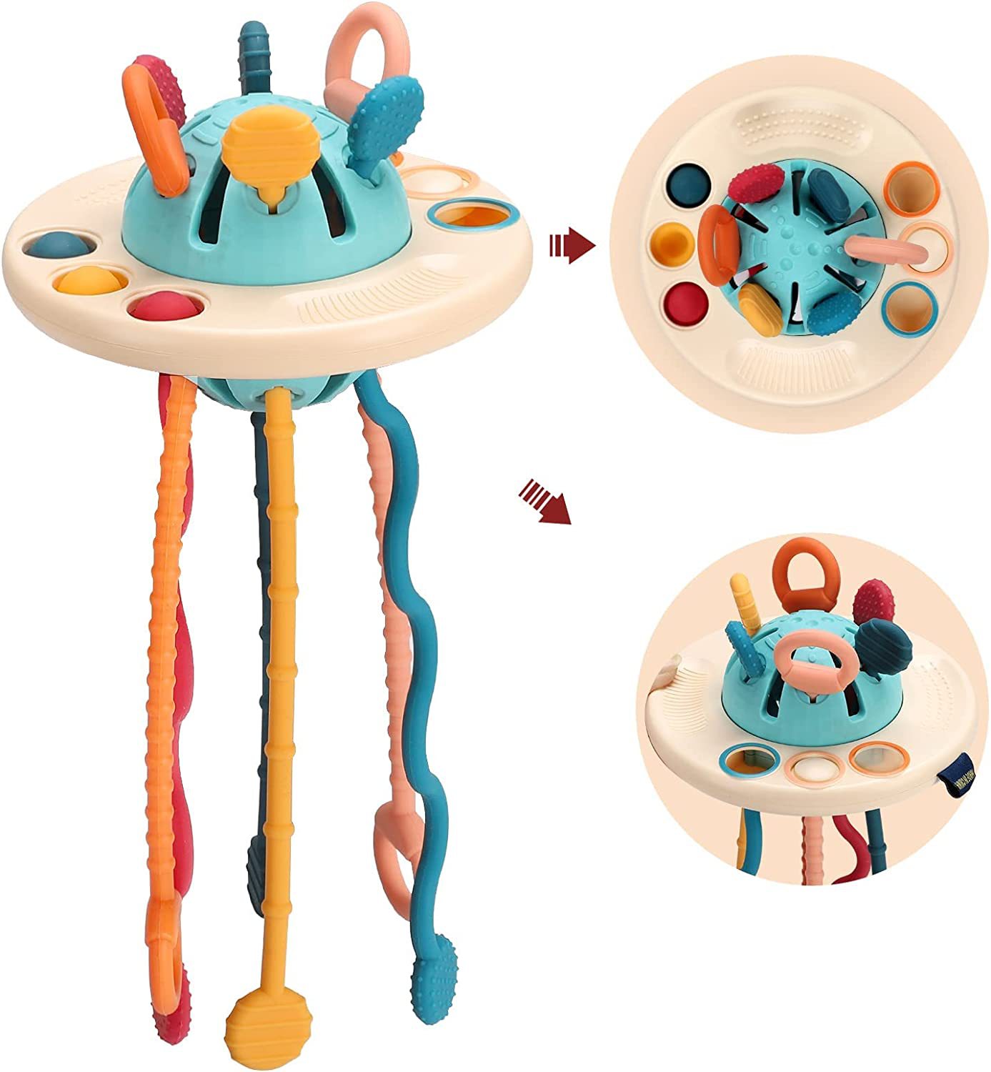 baby silicone pull string toy